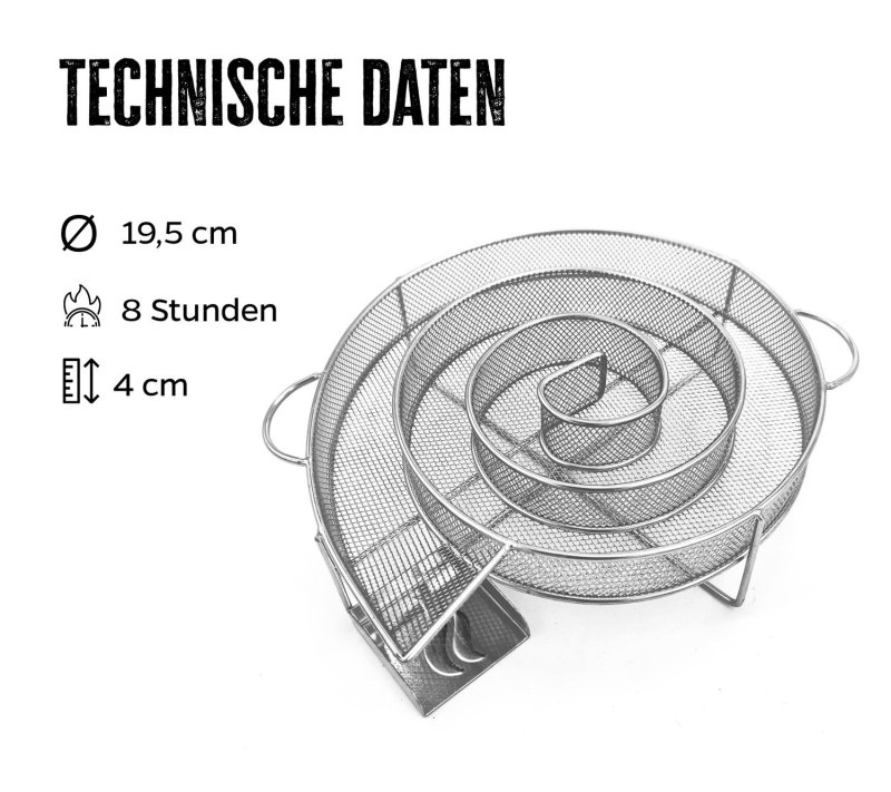 Grillfürst Kaltrauchgenerator / Räucherschnecke für Sparbrand 19,5 cm