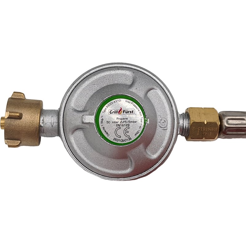 Grillfürst Ersatzteil: Druckminderer 50 mbar mit Schlauch G201E