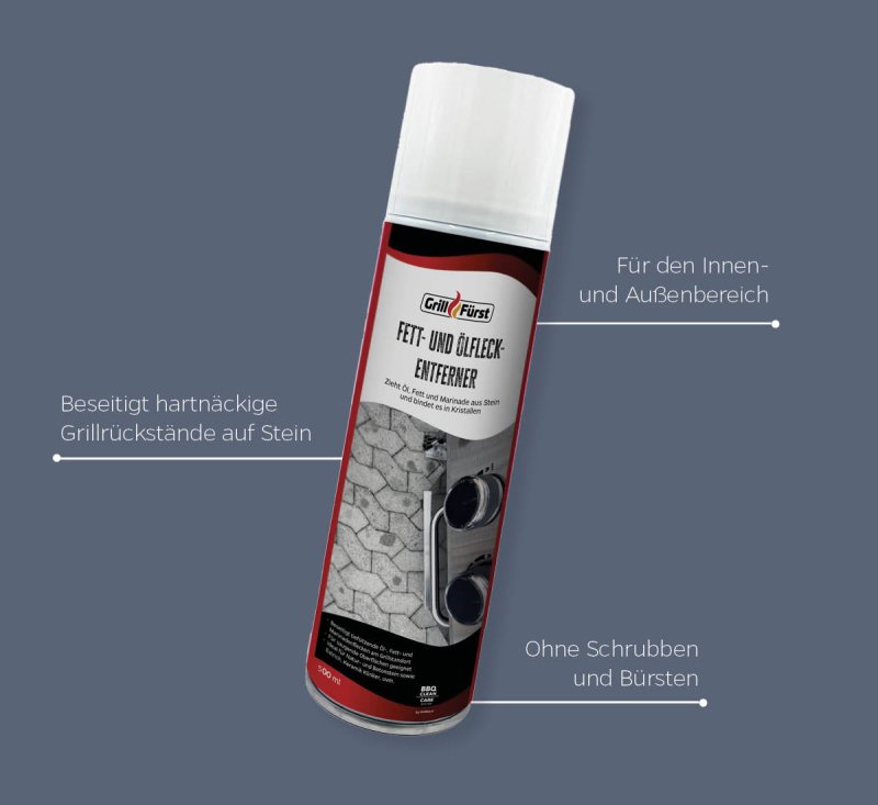 Grillfürst Fett- und Ölfleckentferner - 500 ml - Aktiv-Reiniger mit Tiefenwirkung