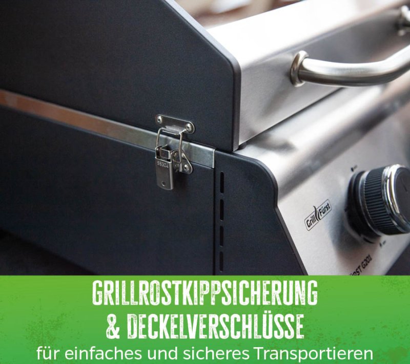 Grillfürst G201E 2-Brenner Gasgrill portabel v2 - Campinggrill / Balkongrill 50mbar