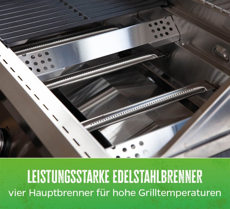 Grillfürst G401G 4-Brenner Einbaugrill mit Gusseisen Rosten