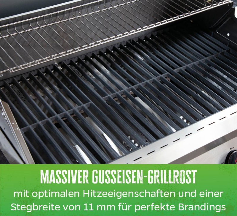 Grillfürst G401G 4-Brenner Einbaugrill mit Gusseisen Rosten