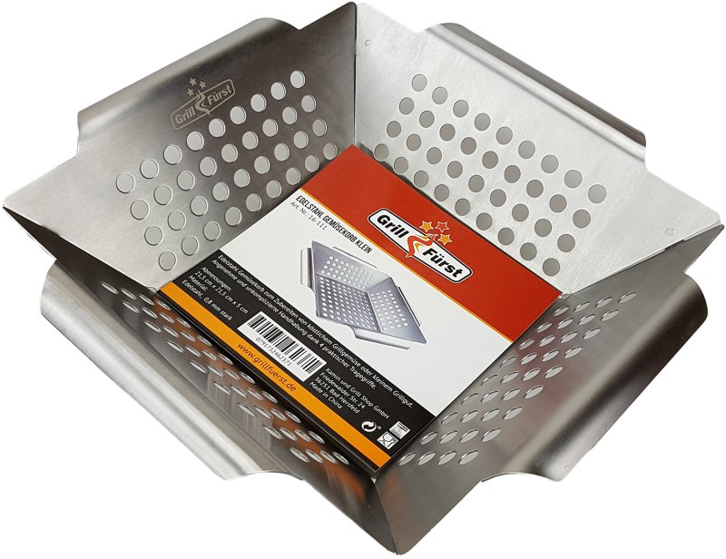 Grillfürst Gemüsekorb Edelstahl klein 25 x 25cm