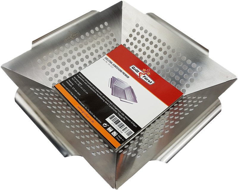 Grillfürst Gemüsekorb Edelstahl Premium 34,5 x 34,5cm