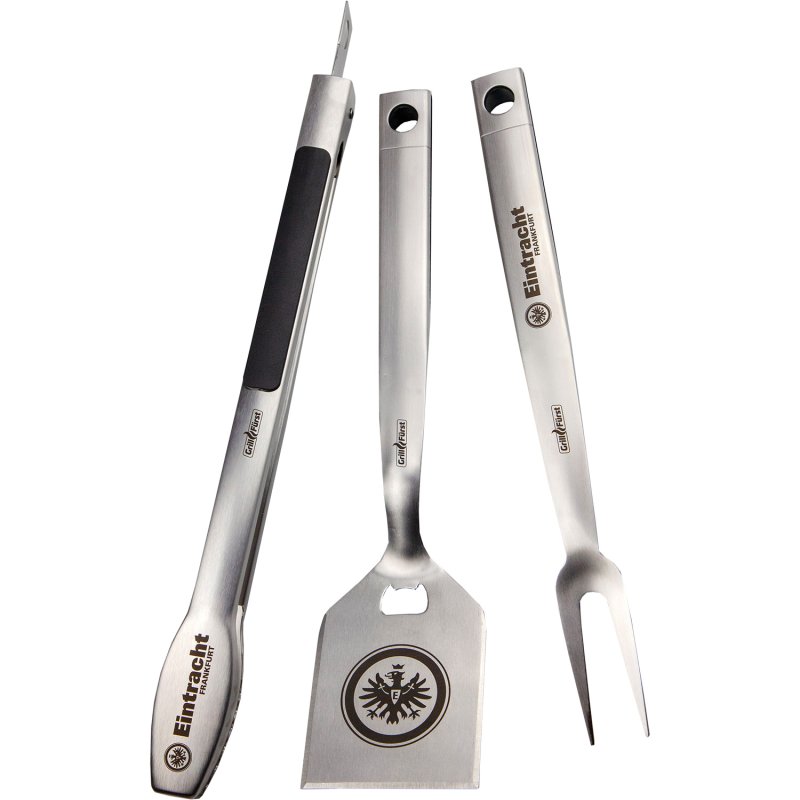 Grillfürst Premium Grillbesteck Set mit Grillzange, -Wender und -Gabel - Eintracht Frankfurt Edition