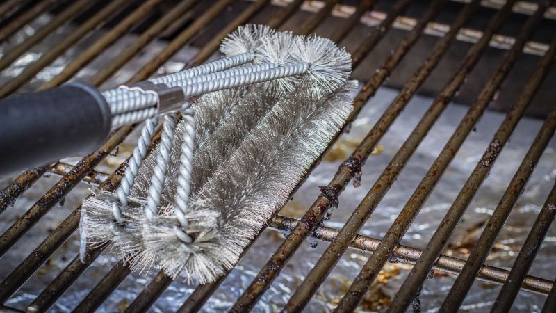 Grillfürst Grillbürste Edelstahl, mit langem 3-fach Bürstenkopf