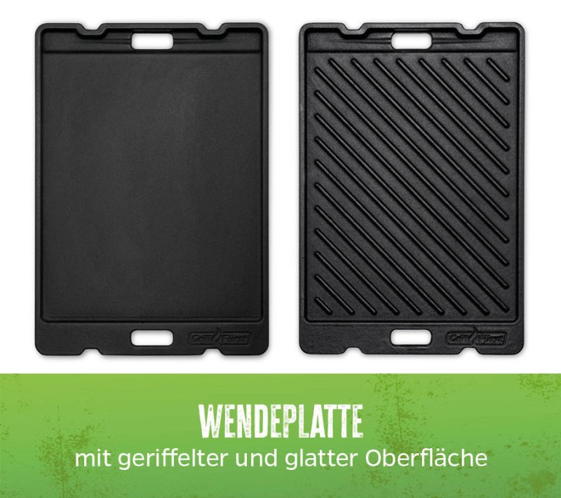 Grillfürst Grillplatte Gusseisen für Signet / 38,1 x 33 cm