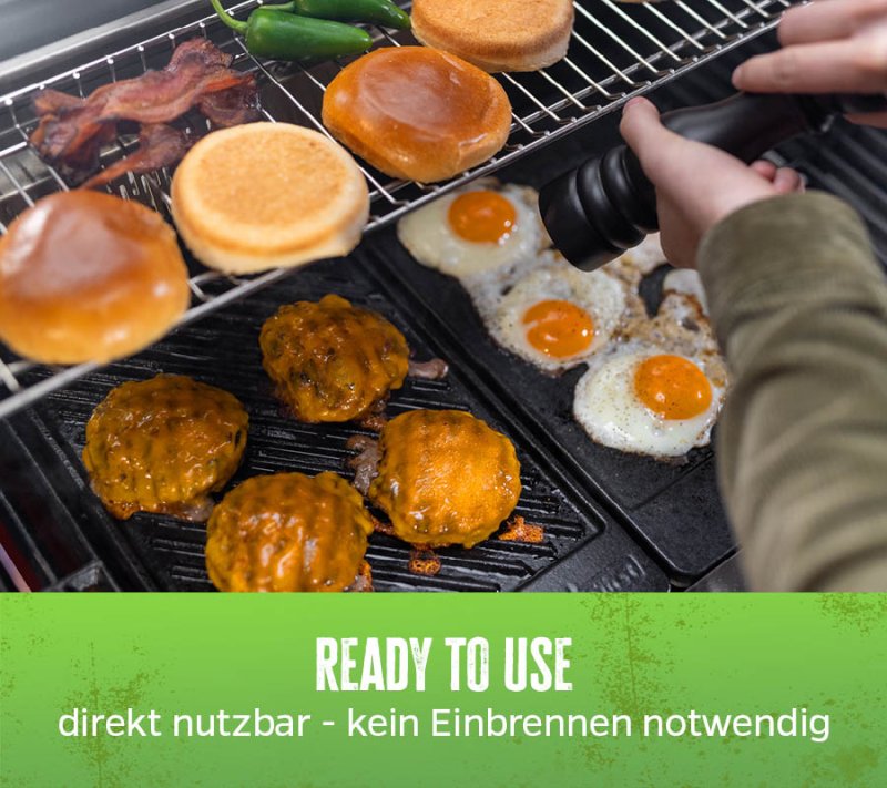 Grillfürst Premium Grillplatte / Gussplatte (41,5 x 24 cm) für alle Grillfürst Gasgrills G-Serie (ab G210), S-Serie und Independence-Serie