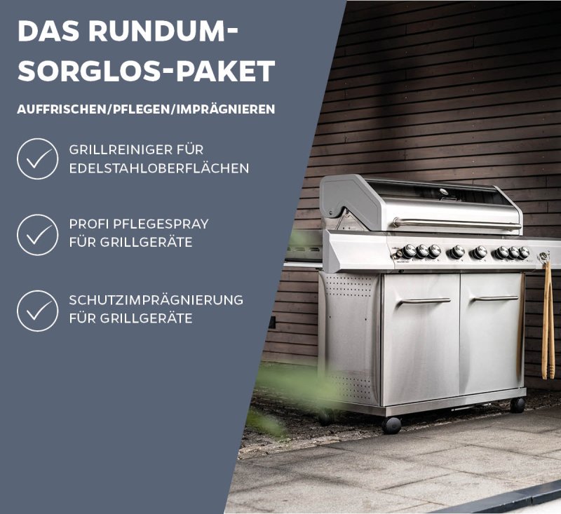 Grillfürst Grillreiniger-Set Edelstahl: Auffrischen / Pflegen / Impgrägnieren