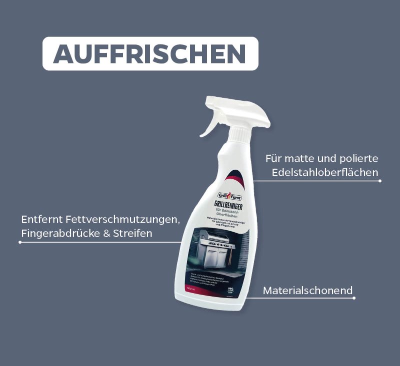 Grillfürst Grillreiniger-Set Edelstahl: Auffrischen / Pflegen / Impgrägnieren