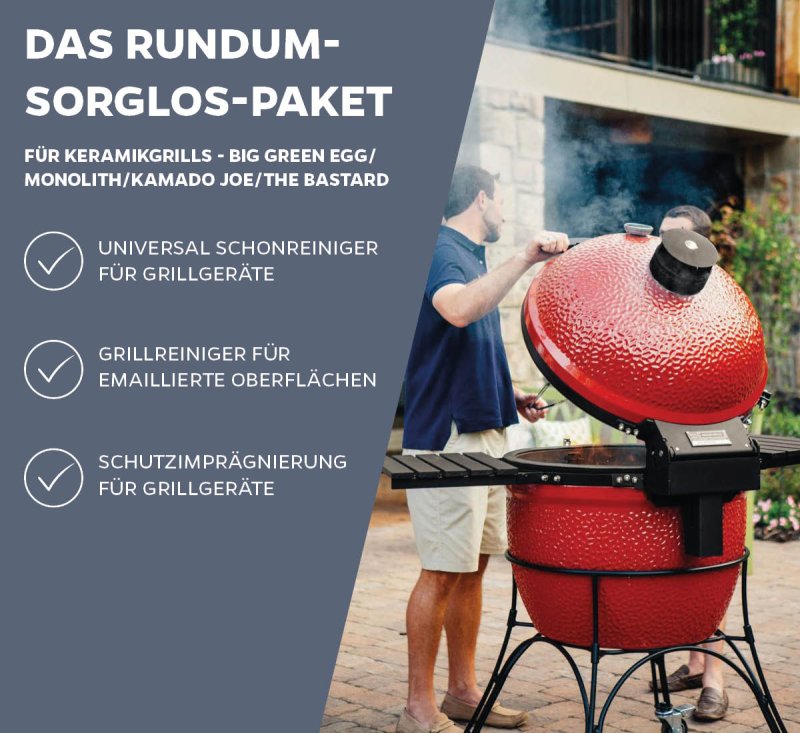 Grillfürst Grillreiniger-Set für Keramikgrills Big Green Egg, Monolith, Kamado Joe, The Bastard, BSTRD.