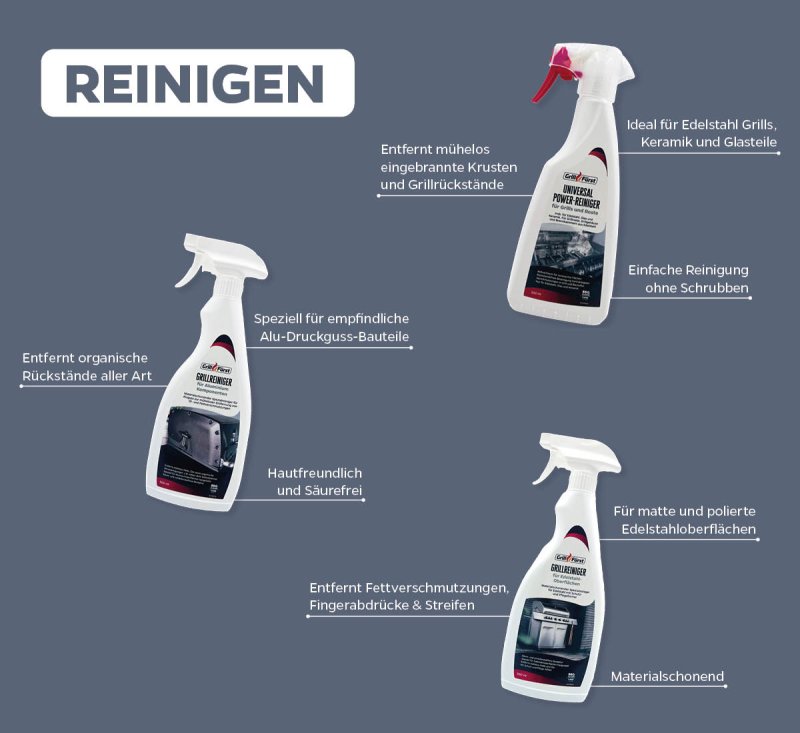 Grillfürst Grillreiniger-Set Napoleon: Prestige / Pro / Rogue - Grillreiniger und Pflege Set für Edelstahlgrills