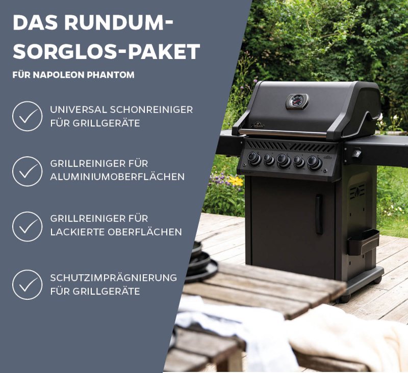 Grillfürst Grillreiniger-Set Napoleon: Phantom - matt schwarze Gasgrills