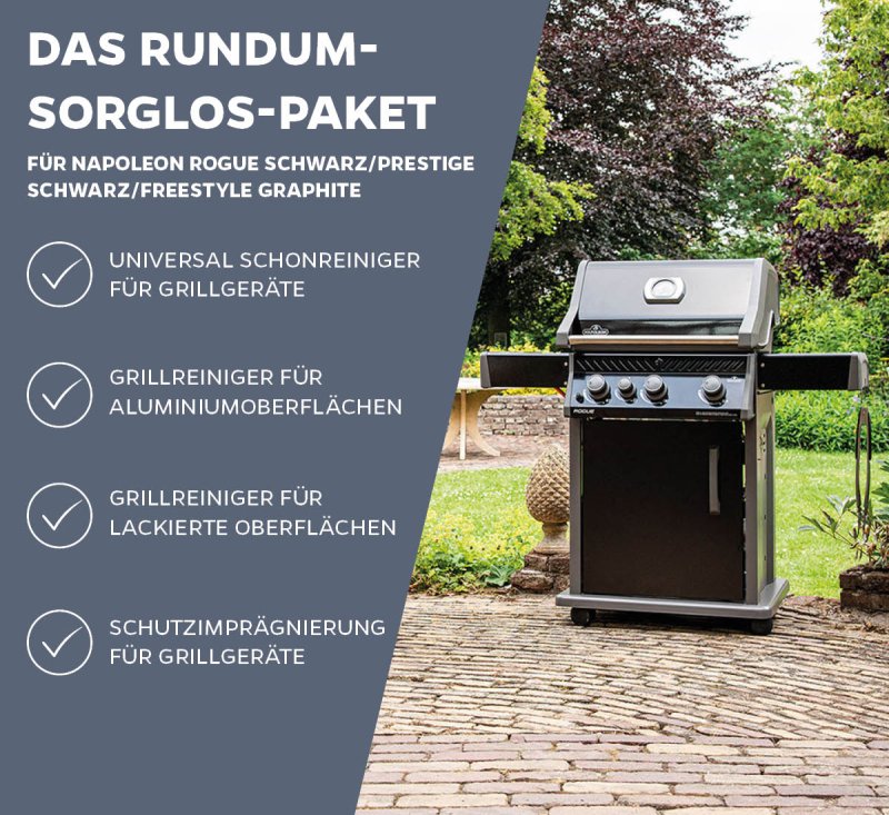 Grillfürst Grillreiniger-Set Napoleon: Rogue schwarz / Freestyle Graphite / Prestige schwarz
