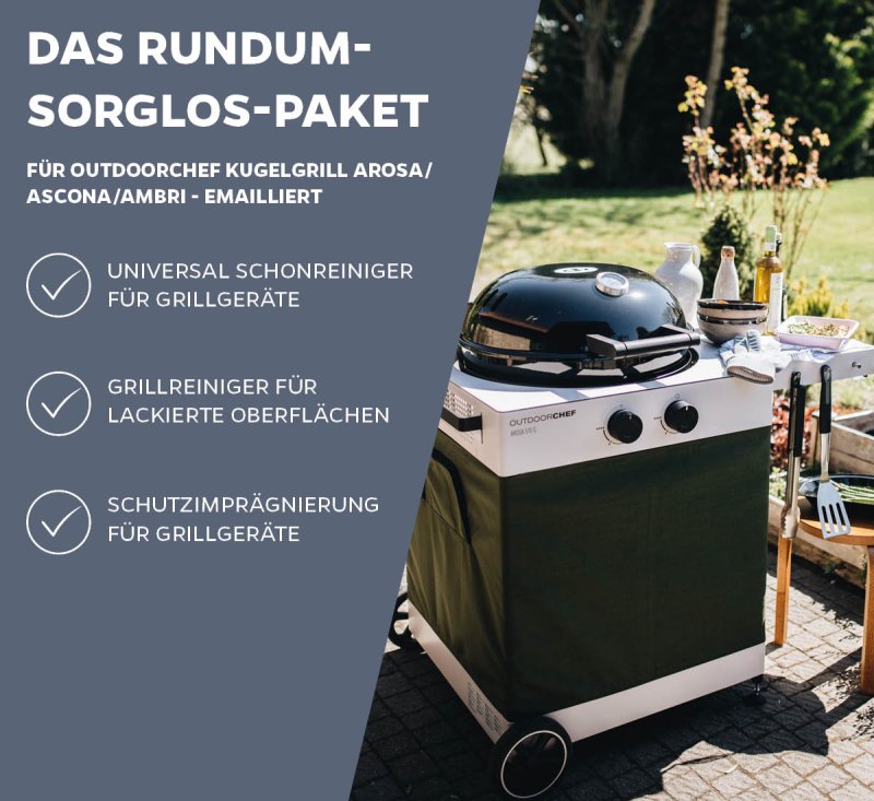 Grillfürst Grillreiniger-Set Outdoorchef Kugelgrill Arosa, Ascona, Ambri (emailliert)