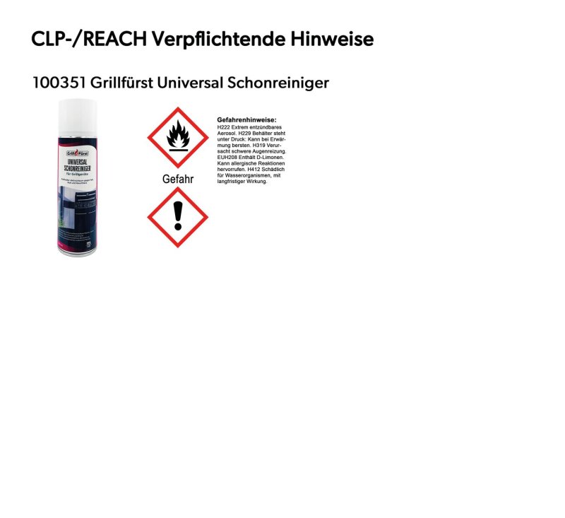 Grillfürst Grillreiniger-Set für Outdoorchef HEAT Outdoorküche mit HPL Arbeitsplatte / Granit Arbeitsplatte - Grillreiniger und Pflege Set