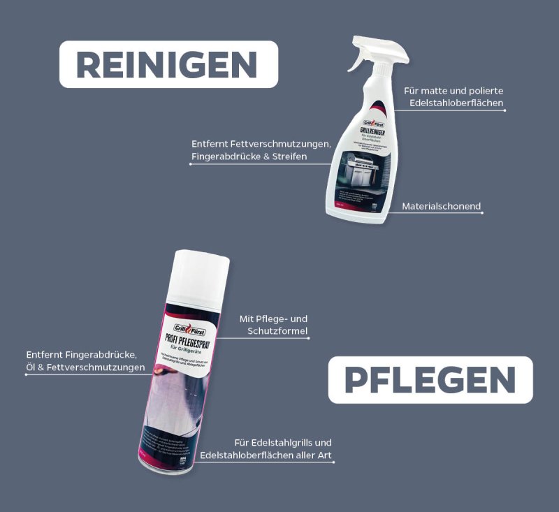 Grillfürst Grillreiniger-Set Rösle: Videro - Grillreiniger und Pflege Set für Edelstahlgrills