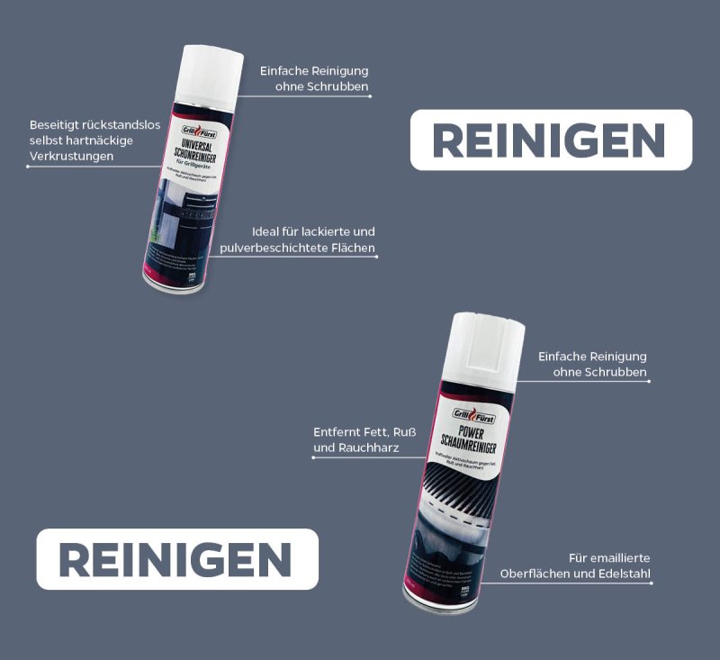 Grillfürst Grillreiniger-Set Rösle: Videro schwarz - Grillreiniger und Pflege Set für emaillierte Grills