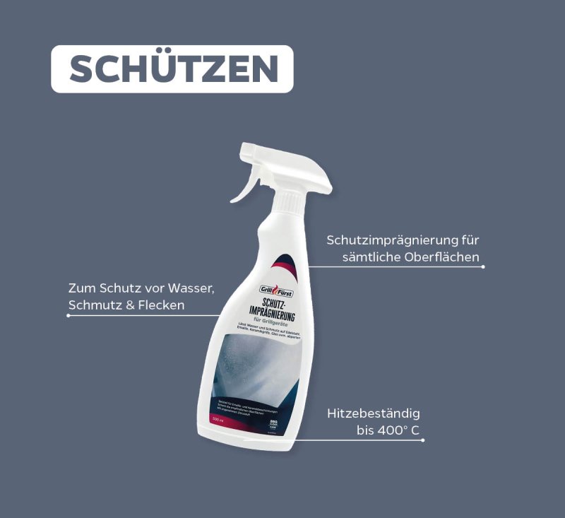 Grillfürst Grillreiniger-Set für Weber Spirit - Grillreiniger und Pflege Set für emaillierte Grills