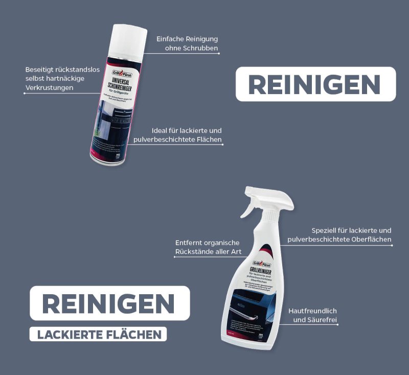 Grillfürst Grillreiniger-Set für Weber Spirit - Grillreiniger und Pflege Set für emaillierte Grills