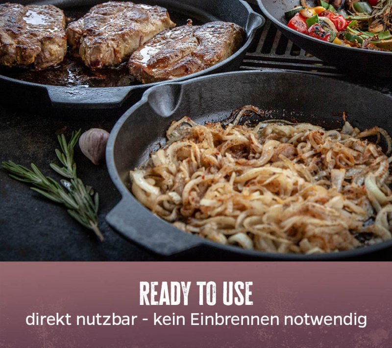 Grillfürst Gusseisenpfanne mit 2 Griffen Ø 30 cm für Weber GBS