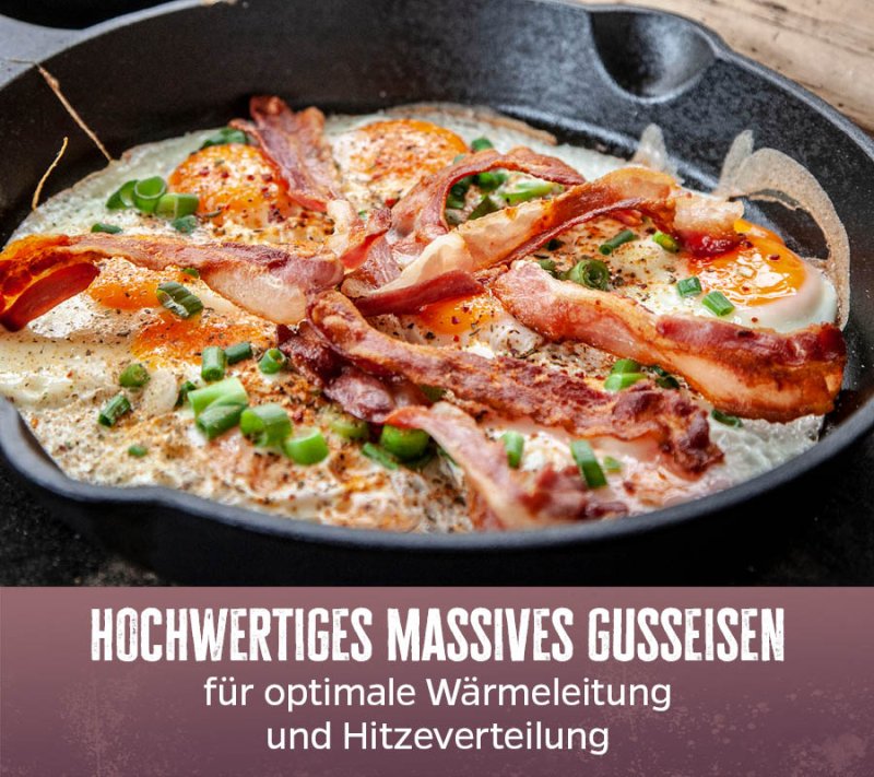 Grillfürst Gusseisenpfanne mit 2 Griffen Ø 40 cm