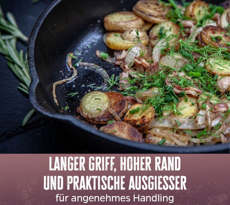 Grillfürst Gusseisenpfanne mit Stielgriff Ø 20 cm