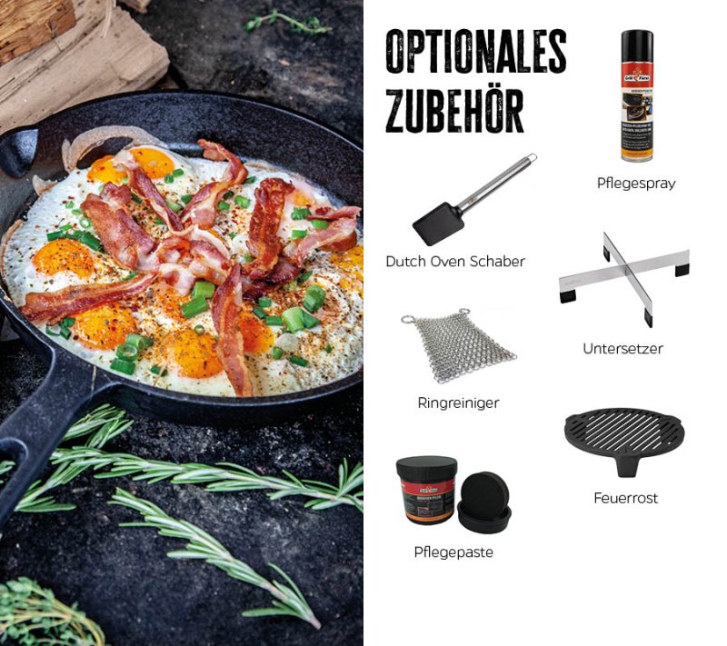 Grillfürst Gusseisenpfanne mit Stielgriff Ø 20 cm