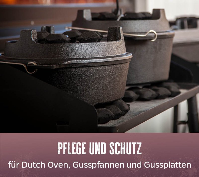 Grillfürst Kokosnuss-Pflegepaste für Gusseisen / Dutch Oven 250ml mit Schwamm