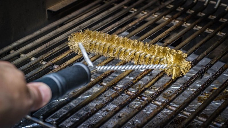 Grillfürst Grillbürste Messing 3-seitig 39,5 cm