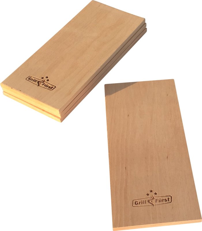 Grillfürst Räucherbretter Erle 29 x 13 x 1cm 4er Set