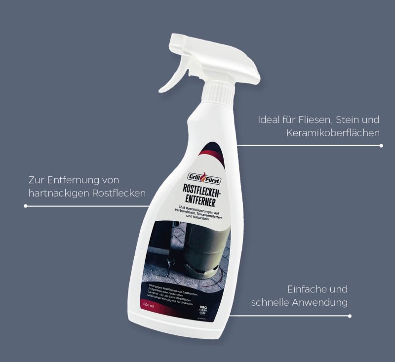 Grillfürst Rostflecken-Entferner - 500 ml - Aktiv-Reiniger mit Tiefenwirkung