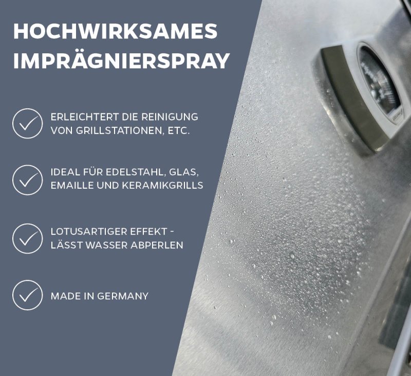 Grillfürst Schutzimprägnierung für Grillgeräte - 500 ml - hitzebeständig bis 400°C - mit Abperleffekt