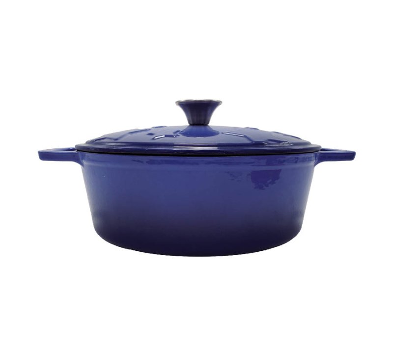 Grillfürst Dutch Oven Sternentöpfchen / Gusseisen Bräter - emailliert - M - blau