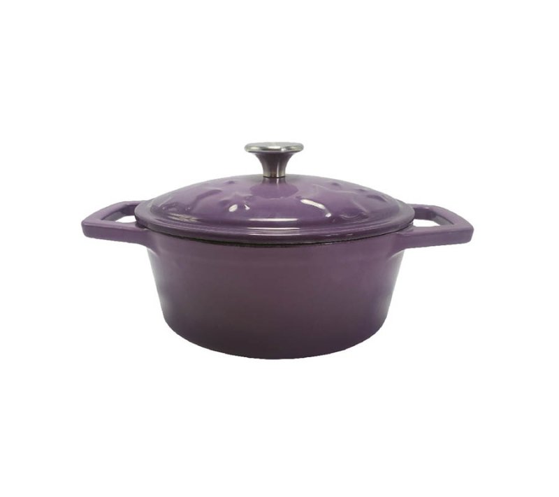 Grillfürst Dutch Oven Sternentöpfchen / Gusseisen Bräter - emailliert - S - lila