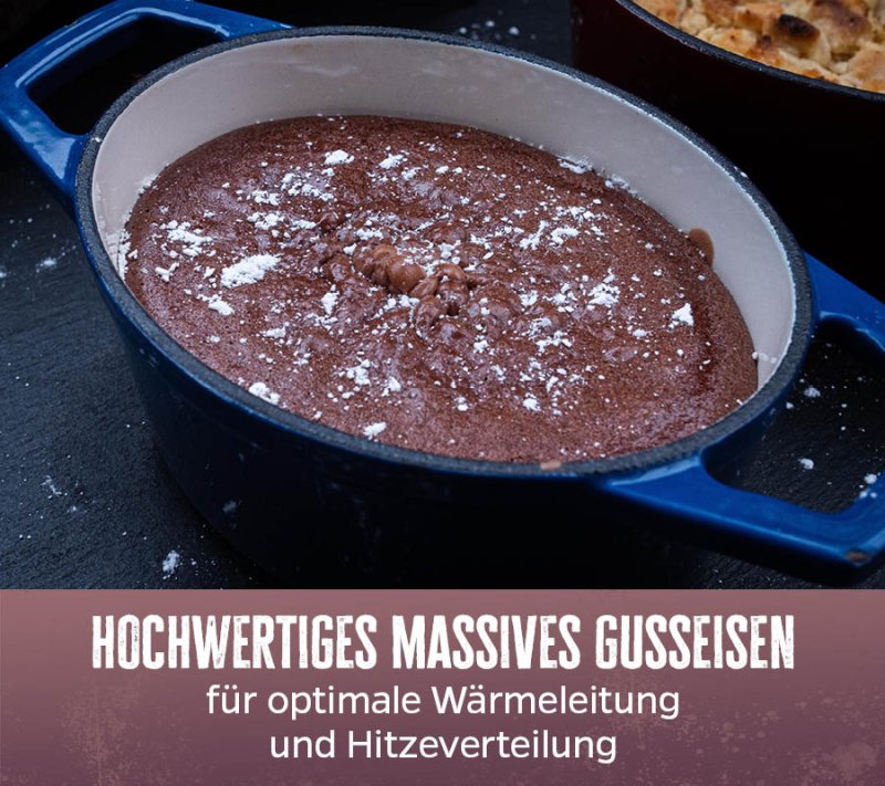 Grillfürst Dutch Oven Sternentöpfchen / Gusseisen Bräter - emailliert - S - blau