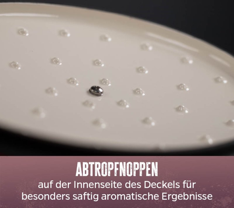 Grillfürst Dutch Oven Sternentöpfchen / Gusseisen Bräter - emailliert - S - rot