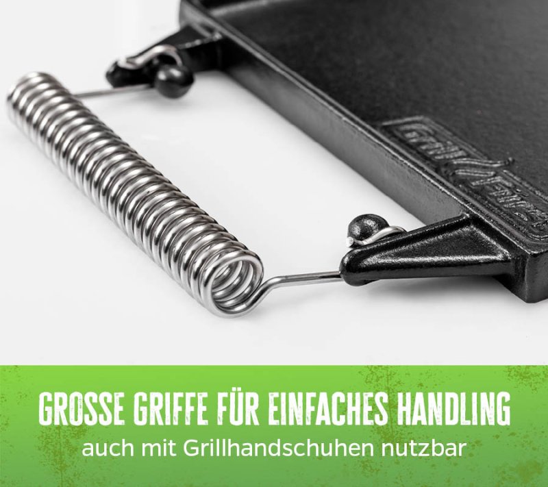 Grillfürst Universal Grillplatte / Wendeplatte aus Gusseisen 35 x 20 cm