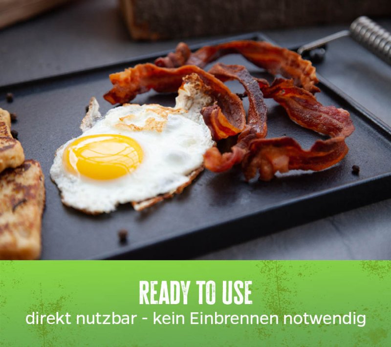 Grillfürst Universal Grillplatte / Wendeplatte aus Gusseisen 35 x 20 cm