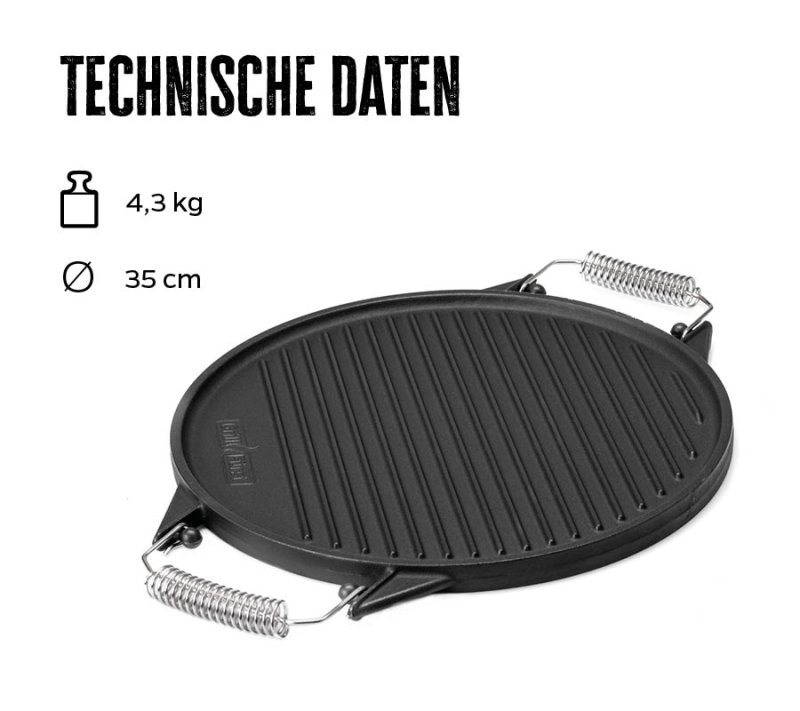 Grillfürst Universal Grillplatte rund / Wendeplatte aus Gusseisen Ø 35 cm - Retoure