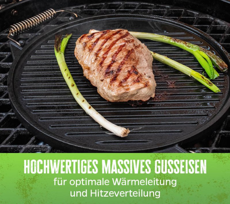 Grillfürst Universal Grillplatte rund / Wendeplatte aus Gusseisen Ø 35 cm