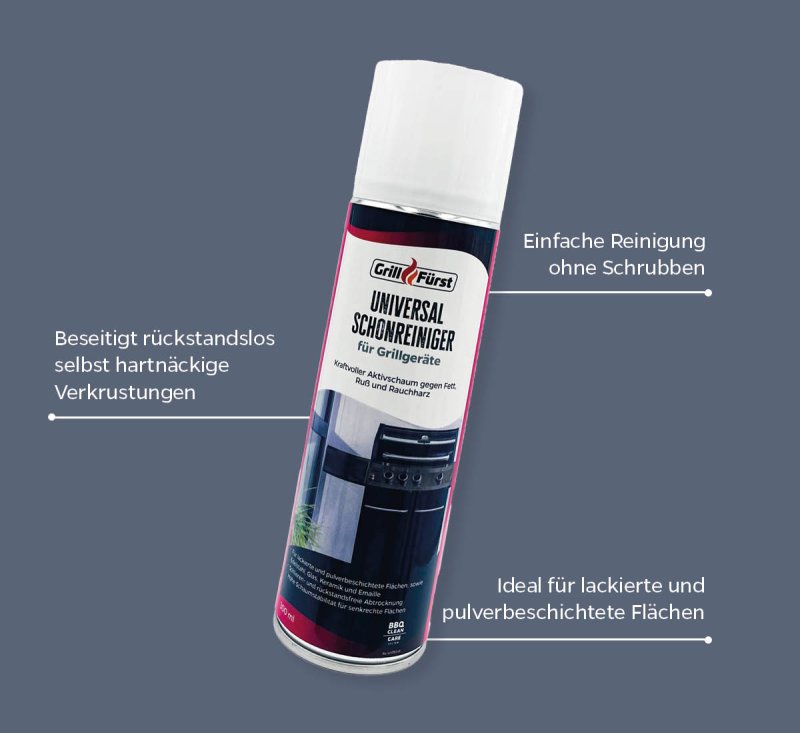 Grillfürst Universal Schon-Reiniger für Grillgeräte - 300 ml - Aktiv-Schaumreiniger