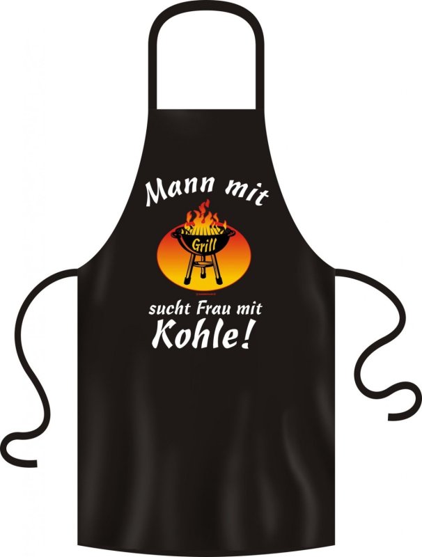 Grillschürze Mann mit Grill