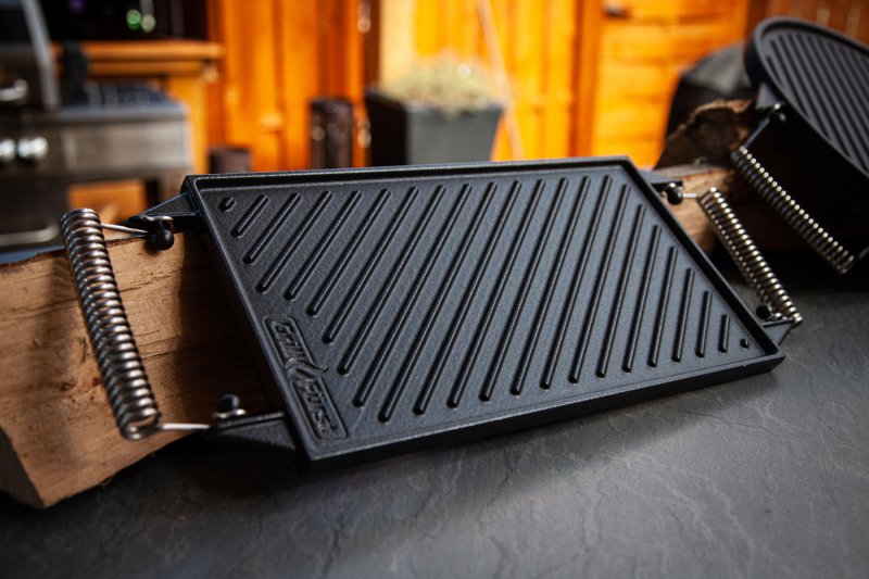 Grillfürst Universal Grillplatte / Wendeplatte aus Gusseisen 35 x 20 cm