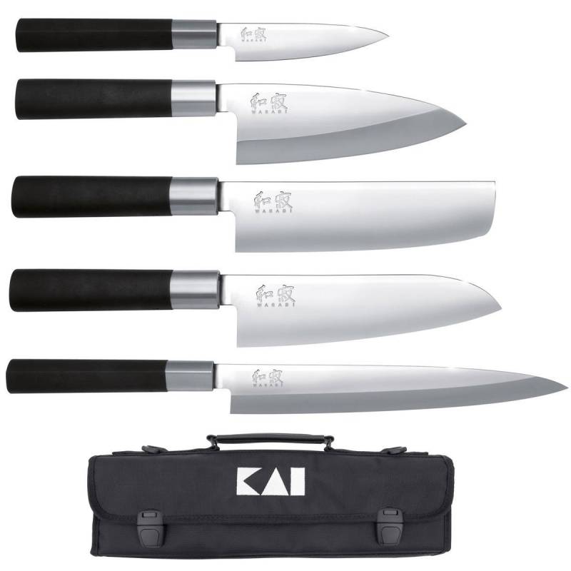 KAI Wasabi Black Messertasche 2 mit 5 Messern