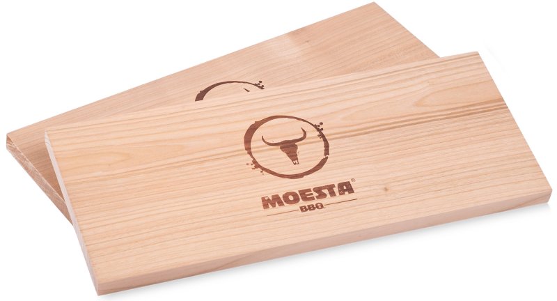Moesta HolzPlanke Räucherbrett: 2er Set - Kirschholz - EXTRA DICK