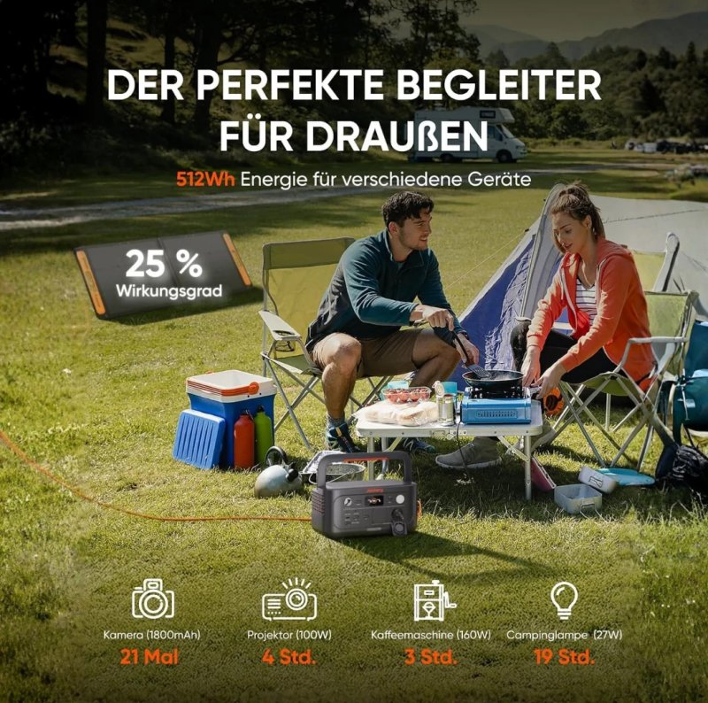 Moesta Pelletgrill Sheriff 2.0 - inkl. PaperBlank Ablagebrett grau, Jackery tragbare Powerstation Explorer 500 & Pellets