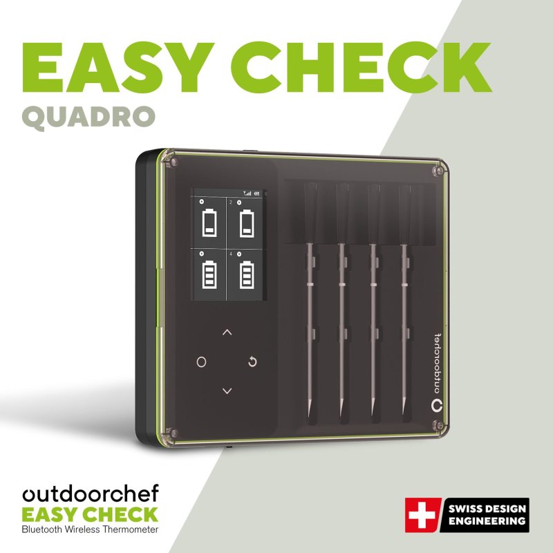 Outdoorchef Easy Check Thermometer Quadro - Wireless Bluetooth Grillthermometer - Retoure