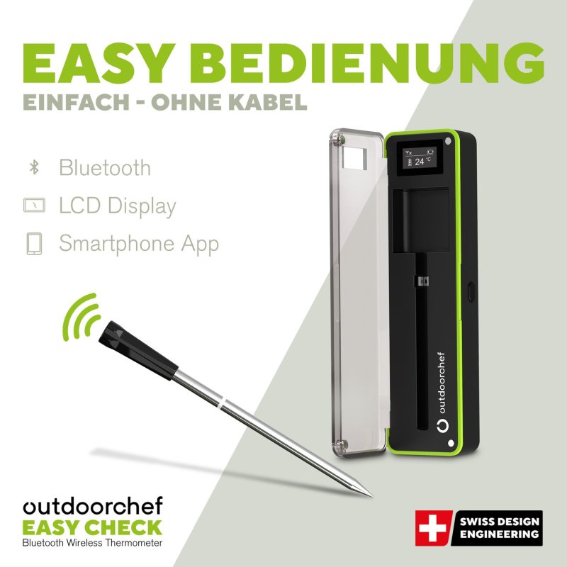 Outdoorchef Easy Check Thermometer Single - Wireless Bluetooth Grillthermometer - Retoure