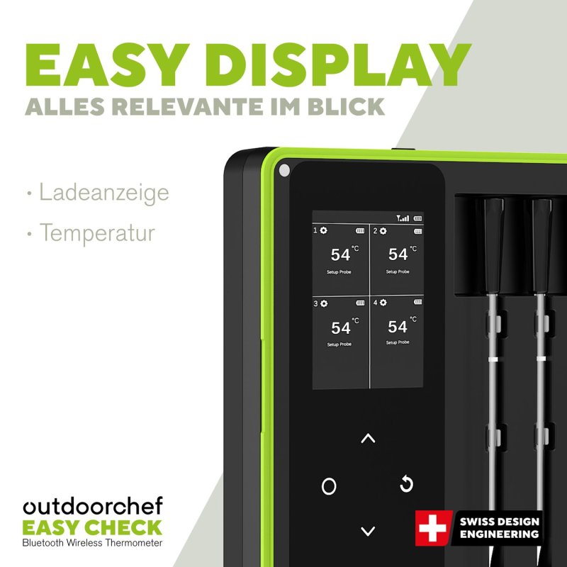 Outdoorchef Easy Check Thermometer Quadro - Wireless Bluetooth Grillthermometer - Retoure